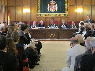 El presidente del TSJCM Vicente Rouco y el presidente del TS y del CGPJ, Carlos Lesmes